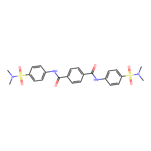 N,N'-bis[4-(dimethylsulfamoyl)phenyl]benzene-1,4-dicarboxamide structure
