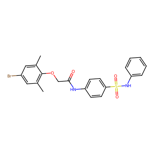 2-(4-bromo-2,6-dimethylphenoxy)-N-[4-(phenylsulfamoyl)phenyl]acetamide structure