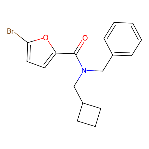 N-benzyl-5-bromo-N-(cyclobutylmethyl)-2-furamide structure
