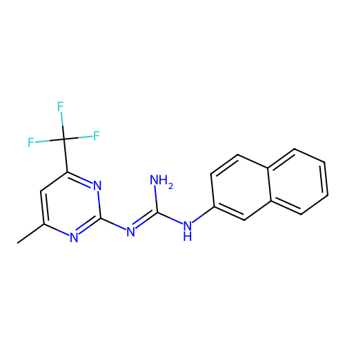 1-[4-Methyl-6-(trifluoromethyl)pyrimidin-2-yl]-3-naphthalen-2-ylguanidine structure