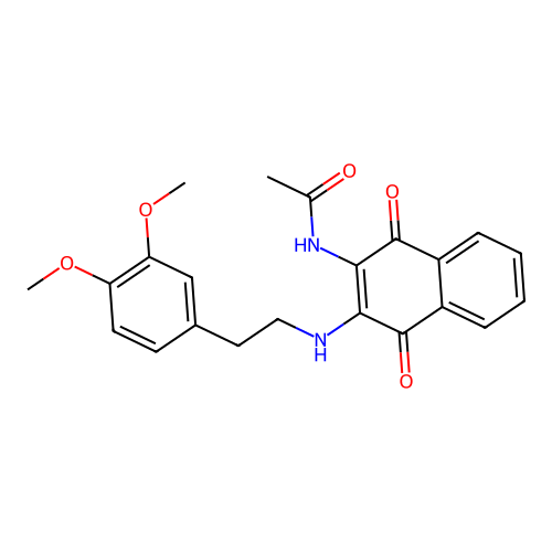 N-(3-((3,4-dimethoxyphenethyl)amino)-1,4-dioxo-1,4-dihydronaphthalen-2-yl)acetamide structure