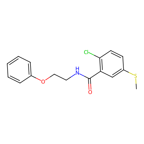2-chloro-5-(methylsulfanyl)-N-(2-phenoxyethyl)benzamide structure