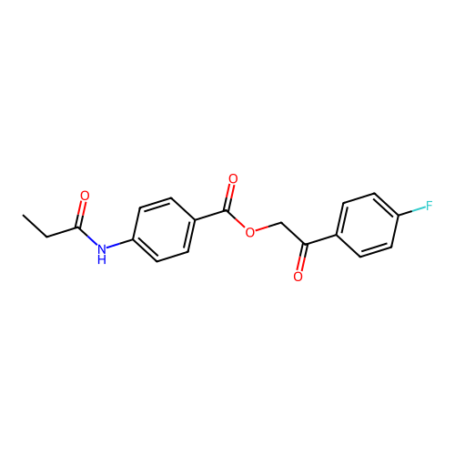 2-(4-Fluorophenyl)-2-oxoethyl 4-(propionylamino)benzoate structure