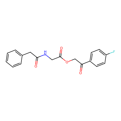 2-(4-Fluorophenyl)-2-oxoethyl [(phenylacetyl)amino]acetate structure