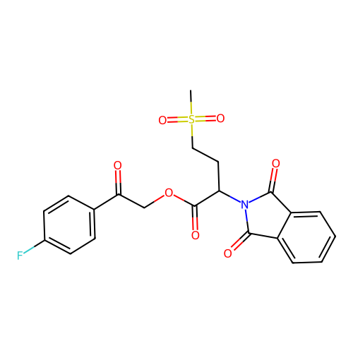2-(4-fluorophenyl)-2-oxoethyl 2-(1,3-dioxo-1,3-dihydro-2H-isoindol-2-yl)-4-(methylsulfonyl)butanoate structure