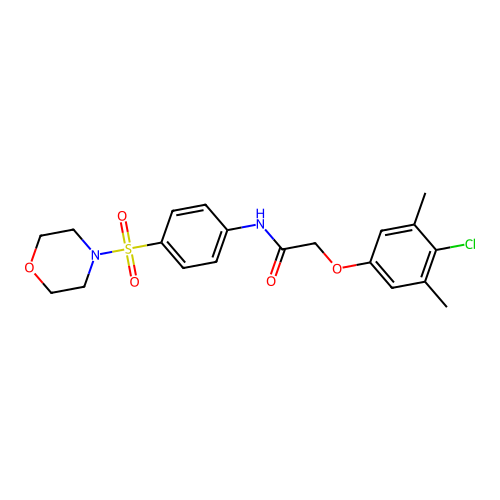 2-(4-chloro-3,5-dimethylphenoxy)-N-[4-(4-morpholinylsulfonyl)phenyl]acetamide structure
