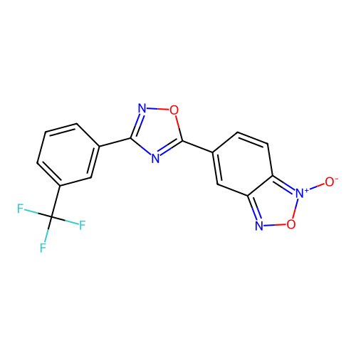 5-{3-[3-(trifluoromethyl)phenyl]-1,2,4-oxadiazol-5-yl}-2,1,3-benzoxadiazol-1-ium-1-olate structure