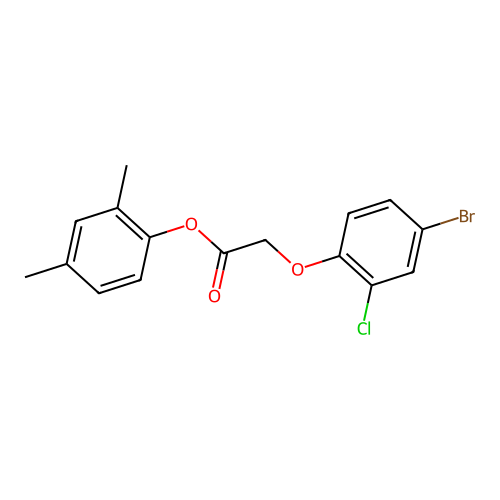 2,4-Dimethylphenyl (4-bromo-2-chlorophenoxy)acetate structure