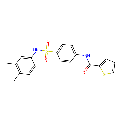 N-[4-[(3,4-dimethylphenyl)sulfamoyl]phenyl]thiophene-2-carboxamide structure