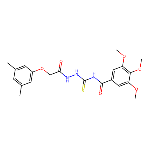 N-({2-[(3,5-dimethylphenoxy)acetyl]hydrazino}carbonothioyl)-3,4,5-trimethoxybenzamide structure