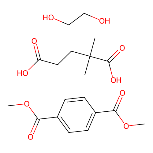 Dimethyl benzene-1,4-dicarboxylate;2,2-dimethylpentanedioic acid;ethane-1,2-diol structure