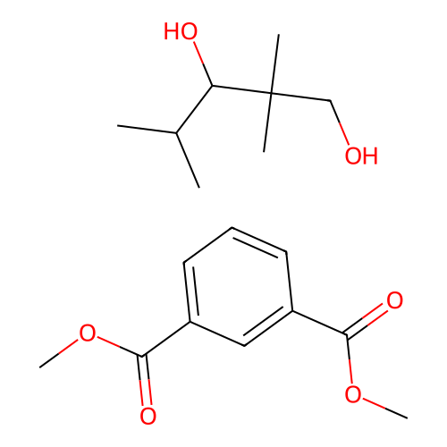 Dimethyl benzene-1,3-dicarboxylate--2,2,4-trimethylpentane-1,3-diol (1/1) structure