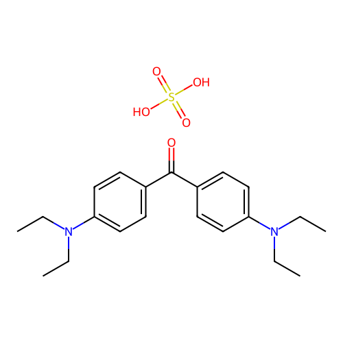Methanone, bis(4-(diethylamino)phenyl)-, sulfate (1:1) structure