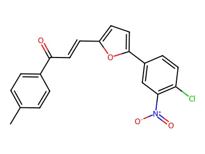 (2E)-3-[5-(4-chloro-3-nitrophenyl)furan-2-yl]-1-(4-methylphenyl)prop-2-en-1-one structure