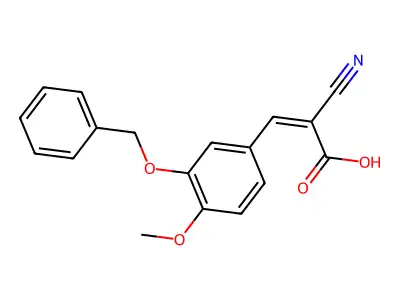 2-Propenoic acid, 2-cyano-3-[4-methoxy-3-(phenylmethoxy)phenyl]- structure