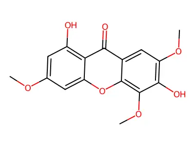 3,8-Dihydroxy-2,4,6-trimethoxyxanthone structure