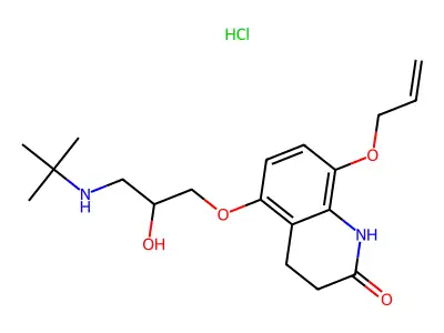 8-Allyloxy-5-(2-hydroxy-3-tert-butylamino)propoxy-3,4-dihydrocarbostyril hydrochloride structure