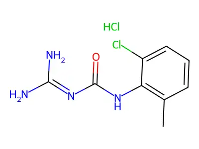 Urea, N-(aminoiminomethyl)-N'-(2-chloro-6-methylphenyl)-, monohydrochloride structure