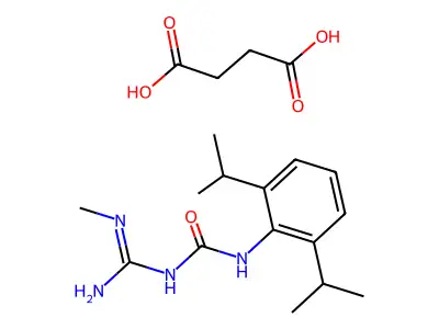 Urea, N-(2,6-bis(1-methylethyl)phenyl)-N'-(imino(methylamino)methyl)-, butanedioate (1:1) structure