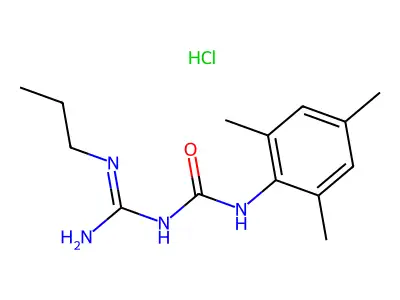 Urea, 1-mesityl-3-propylamidino-, hydrochloride structure