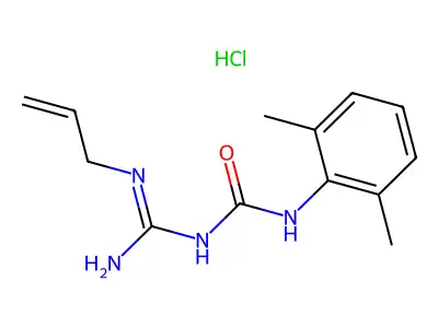 Urea, N-((allylamino)iminomethyl)-N'-(2,6-dimethylphenyl)-, monohydrochloride structure