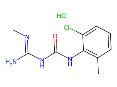 Urea, 1-(2-chloro-6-methylphenyl)-3-methylamidino-, hydrochloride structure