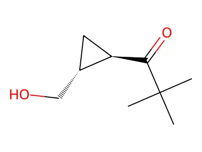 1-Propanone, 1-(2-(hydroxymethyl)cyclopropyl)-2,2-dimethyl-, trans- structure