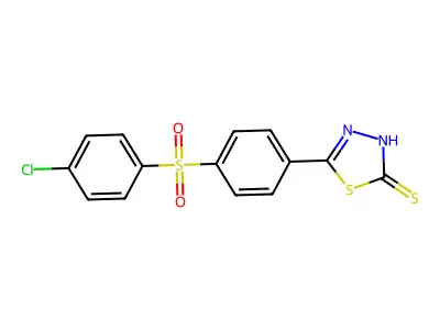 5-[4-(4-chlorophenyl)sulfonylphenyl]-3H-1,3,4-thiadiazole-2-thione structure