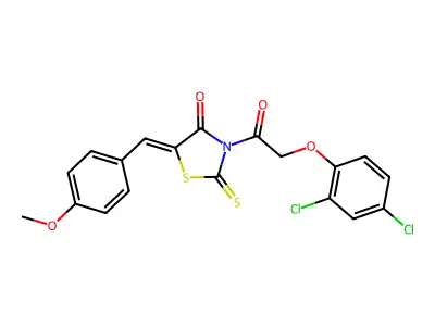 3-[(2,4-Dichlorophenoxy)acetyl]-5-[(4-methoxyphenyl)methylidene]-2-sulfanylidene-1,3-thiazolidin-4-one structure