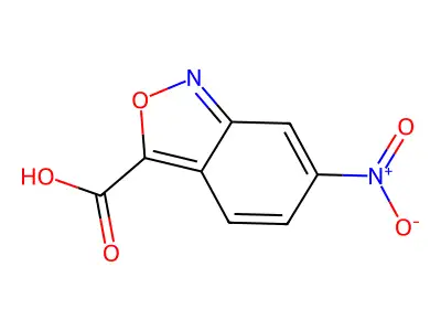 6-(Hydroxy(oxido)amino)-2,1-benzisoxazole-3-carboxylic acid structure