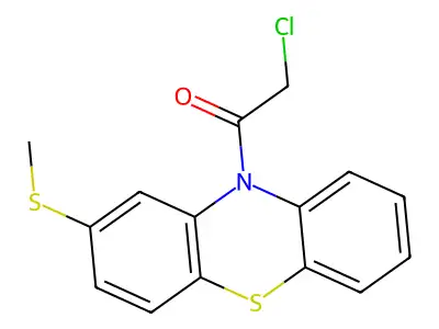 10-(chloroacetyl)-2-(methylthio)-10H-phenothiazine structure