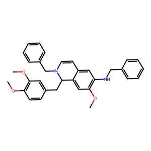 N,2-dibenzyl-1-[(3,4-dimethoxyphenyl)methyl]-7-methoxy-1H-isoquinolin-6-amine structure