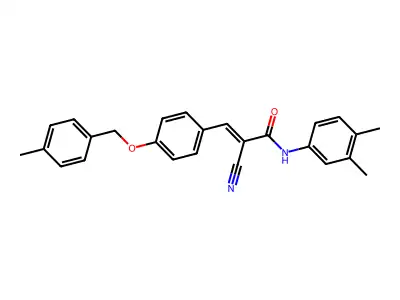 2-cyano-N-(3,4-dimethylphenyl)-3-[4-[(4-methylphenyl)methoxy]phenyl]prop-2-enamide structure