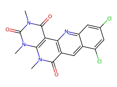 13,15-Dichloro-4,6,8-trimethyl-4,6,8,18-tetrazatetracyclo[8.8.0.02,7.012,17]octadeca-1(10),2(7),11,13,15,17-hexaene-3,5,9-trione structure