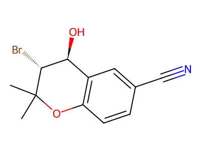 3-Bromo-4-hydroxy-2,2-dimethyl-3,4-dihydrochromene-6-carbonitrile structure