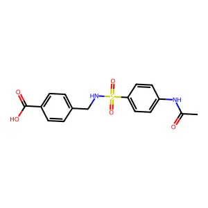 4-[({[4-(Acetylamino)phenyl]sulfonyl}amino)methyl]benzoic acid structure