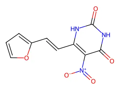 6-[2-(furan-2-yl)ethenyl]-5-nitro-1H-pyrimidine-2,4-dione structure