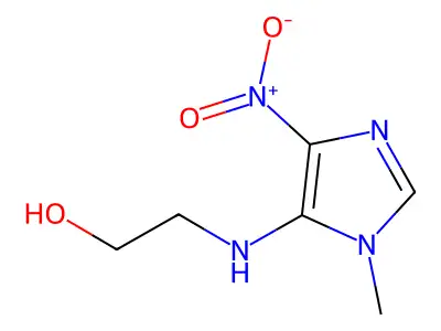 2-[(3-Methyl-5-nitroimidazol-4-yl)amino]ethanol structure