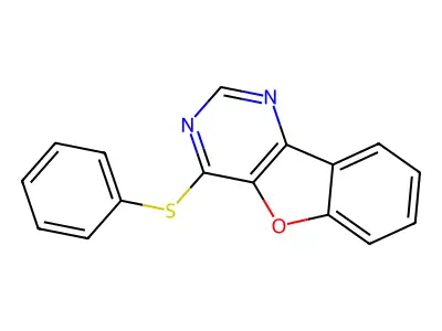 4-Phenylsulfanyl-[1]benzofuro[3,2-d]pyrimidine structure