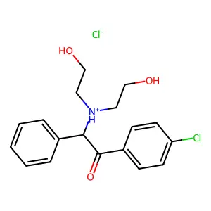 Acetophenone, 2-(bis(2-hydroxyethyl))amino-p-chloro-2-phenyl-, hydrochloride structure