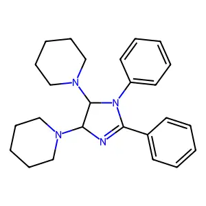 1-[(4R,5R)-1,2-diphenyl-5-piperidin-1-yl-4,5-dihydroimidazol-4-yl]piperidine structure
