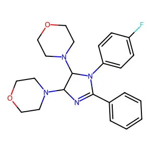 4-[(4R,5R)-1-(4-fluorophenyl)-5-morpholin-4-yl-2-phenyl-4,5-dihydroimidazol-4-yl]morpholine structure