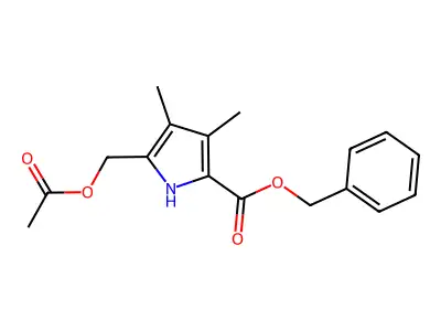 Benzyl 5-acetoxymethyl-3,4-dimethyl-2-pyrrolecarboxylate structure