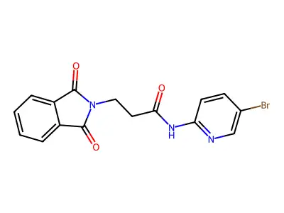 N-(5-bromopyridin-2-yl)-3-(1,3-dioxoisoindol-2-yl)propanamide structure