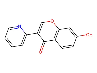 4H-1-benzopyran-4-one, 7-hydroxy-3-(2-pyridinyl)- structure