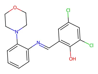 2,4-Dichloro-6-{[2-(morpholin-4-yl)anilino]methylidene}cyclohexa-2,4-dien-1-one structure