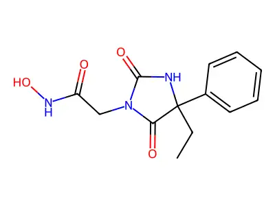 1-Imidazolidineacetamide, 2,5-dioxo-4-ethyl-N-hydroxy-4-phenyl- structure