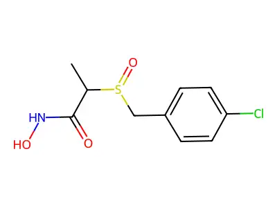 Propanamide, 2-(((4-chlorophenyl)methyl)sulfinyl)-N-hydroxy- structure