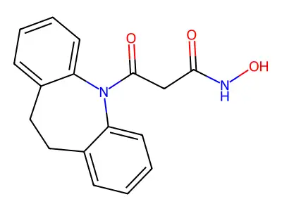 5H-Dibenz(b,f)azepine-5-propanamide, 10,11-dihydro-N-hydroxy-beta-oxo- structure