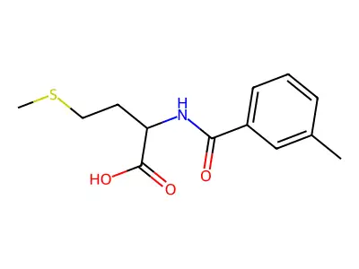 (2S)-2-[(3-methylbenzoyl)amino]-4-methylsulfanylbutanoic acid structure